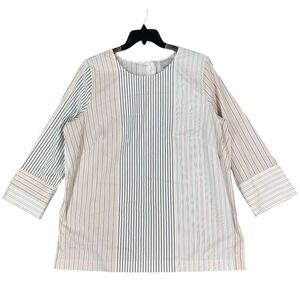 Liz Claiborne Studio Top Size XXL Striped Office Neutral Minimalist Workcore‎